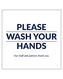 5" x 5" Wash Your Hands Mirror Clings perfect for bathroom signage. 