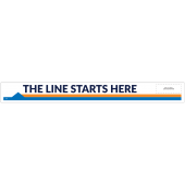 Line Starts Here Arrow-Left 33" x 3.5" Directional Floor Decal (10/Pack)