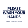 "Please Wash Your Hands" 5" x5" Removable Stickers (10/Pack)