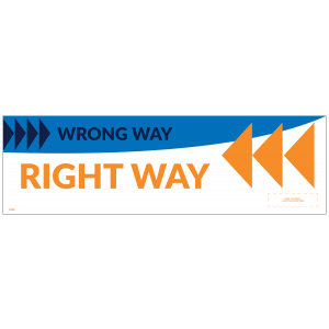 Right/Wrong Way Left 18" x 5.5" Wall Decal (10/Pack)