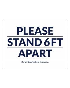 "Please Stand 6 Feet Apart" 8.5" x 11" Outdoor Ground Decal (10/Pack)