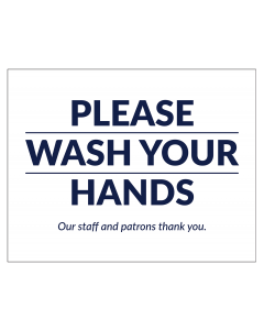 8.5" 11" Please Wash Your Hands Bathroom Door Posters are perfect for restaurant bathroom signage.